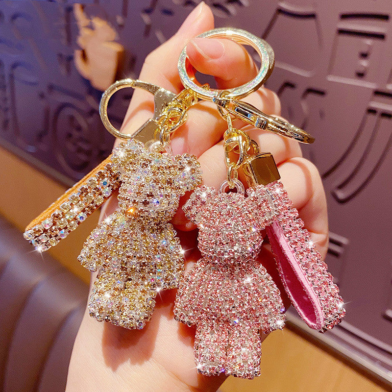 Cartoon Diamond Little Bear Doll Keychain Pendant