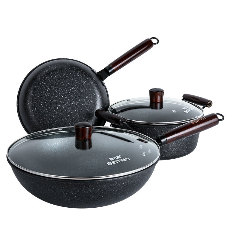 Wok Maifan Stone Non-stick Three-piece Set Induction Cooker