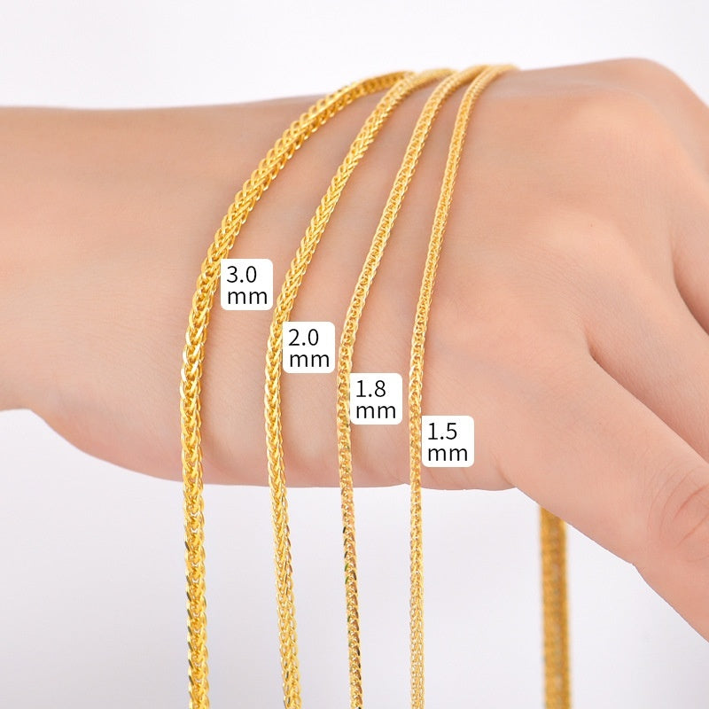925 Sterling Silver Necklace For Women 18K Gold
