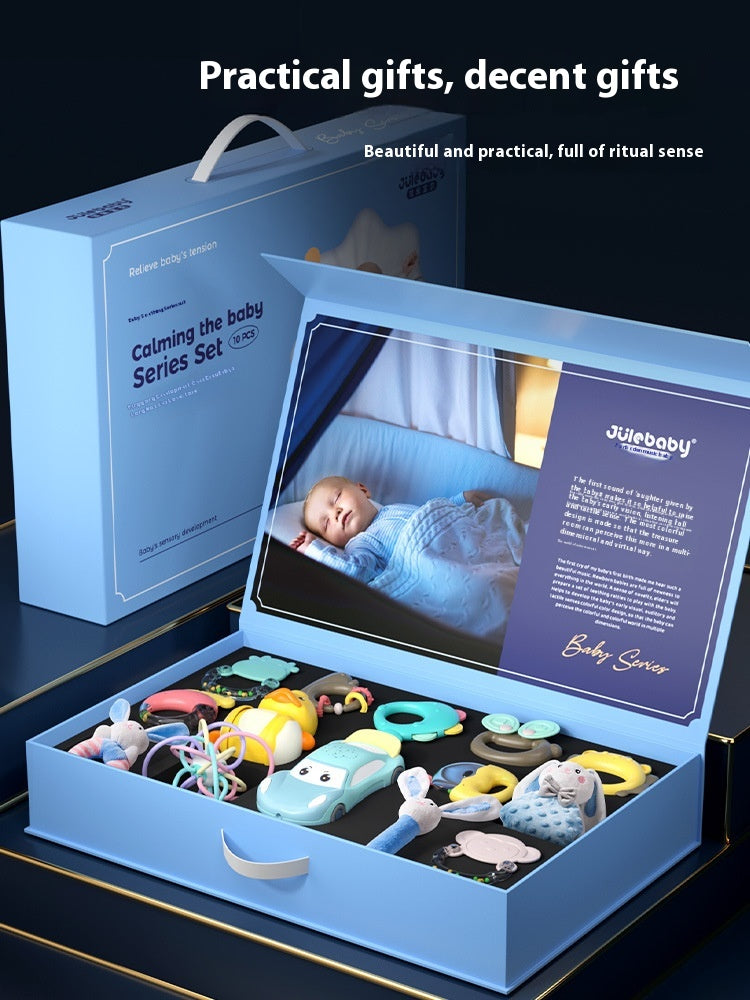 Newborn Child Meeting Gift Box Baby's Rattle Toy Suit