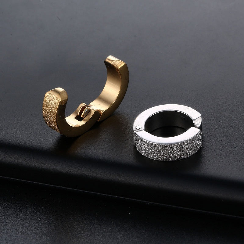 European And American Fashion Punk Frosted Earrings Without Pierced Ears