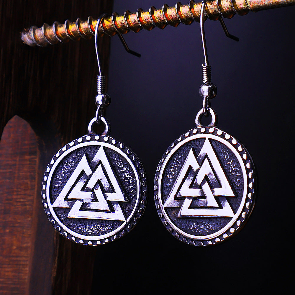 Triangle Rune Eardrops Men Women Fashion And Personalized Earrings