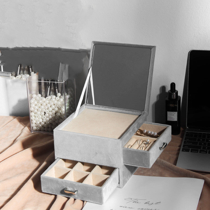 Simple Double Layer Jewelry Storage Box