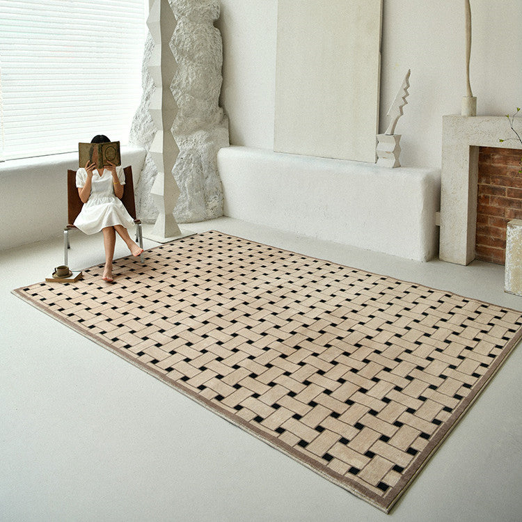 Modern French Print Living Room Bedroom Rug