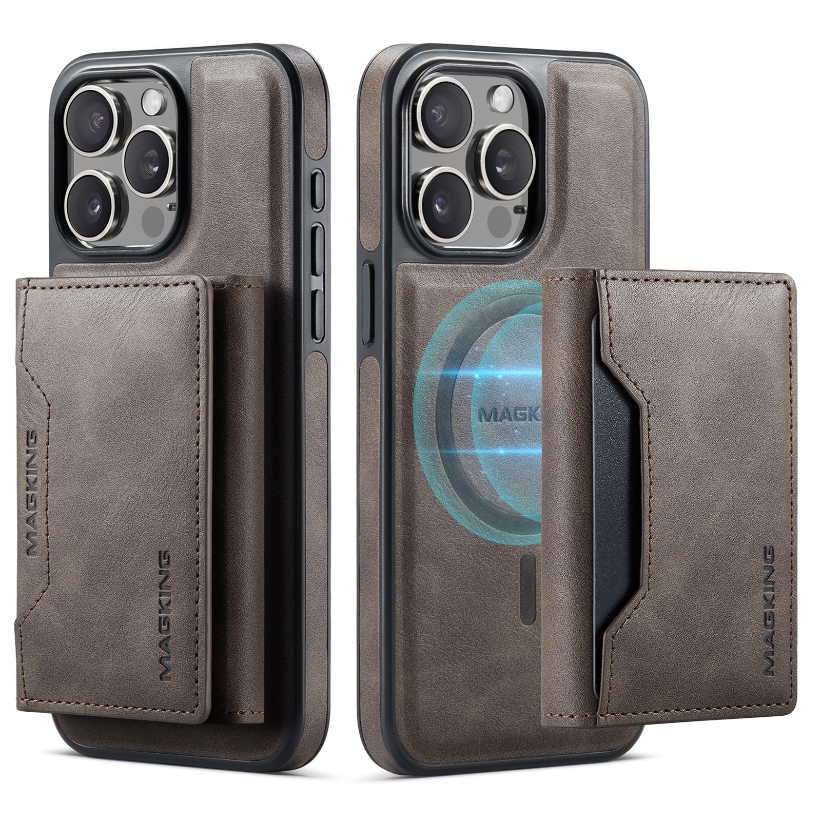 Card-inserting Wireless Leather-filled Mobile Phone Protective Cover