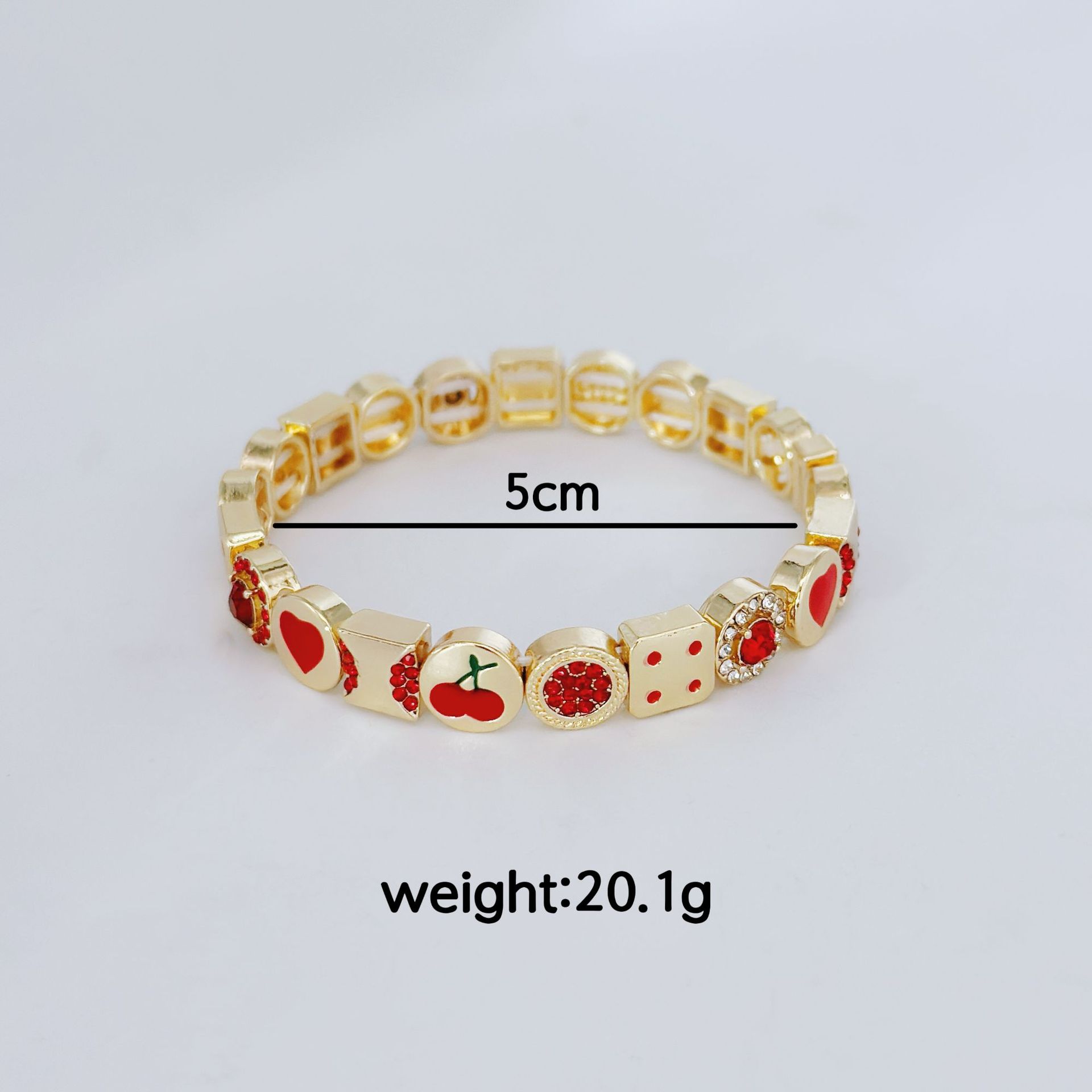 Bracelet simple de mode en zircon en forme de cœur pour femmes