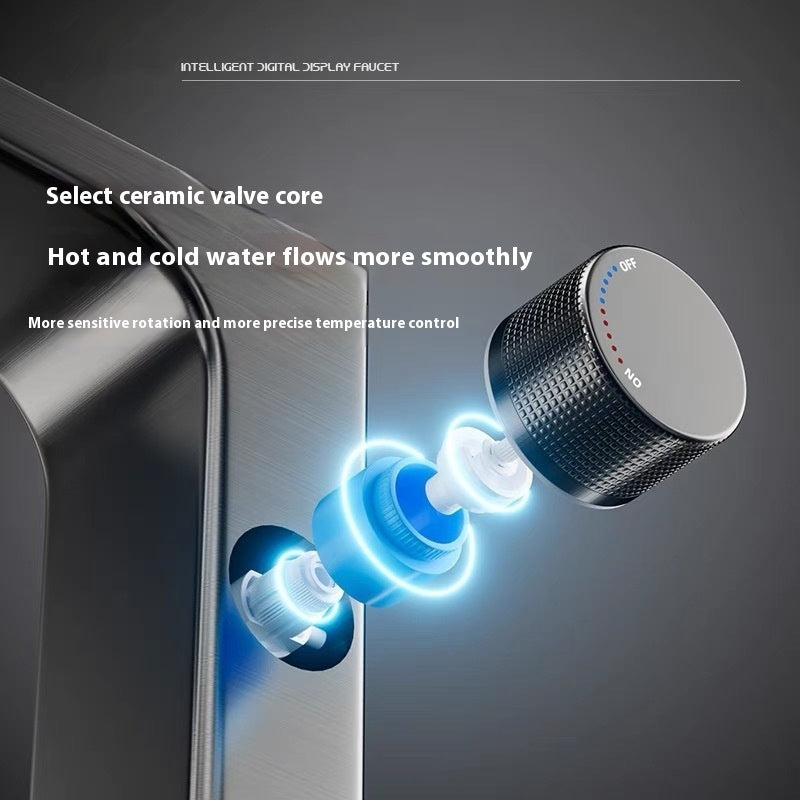 Intelligent Digital Display Basin Hot And Cold Double Control Faucet