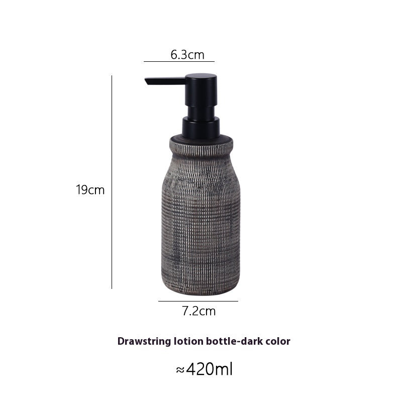 Retro Creative Ceramic Vertical Pattern Lotion Bottle