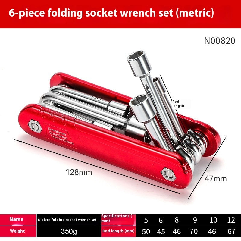 Combination Suit Inch Hexagon Socket Folding Wrench