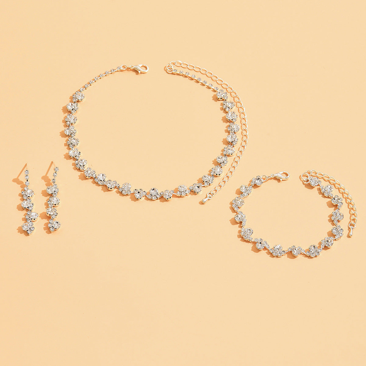 Women's Earrings Bracelet Three-piece Set