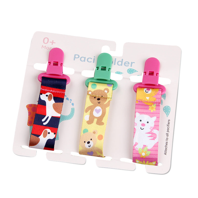 Cartoon Pattern Combination Three Packs Of Baby Pacifier Teether To Prevent Falling