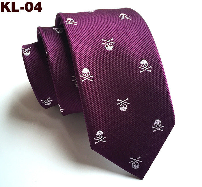 New 6cm Narrow Version Skull Head Halloween Tie