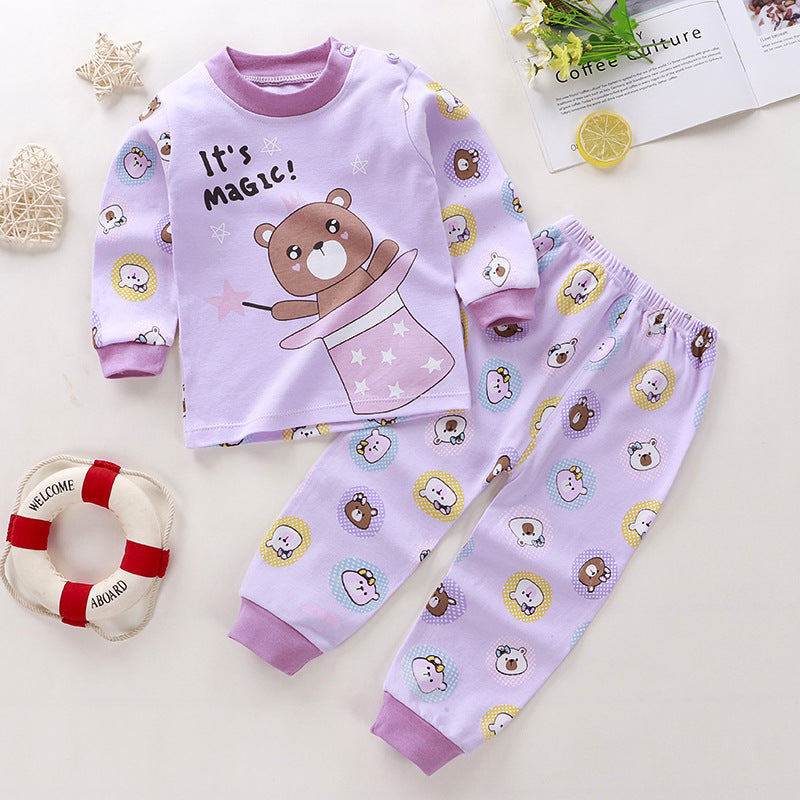 Children's Underwear Suit Pure Cotton Long Johns Top & Bottom Warm Loungewear