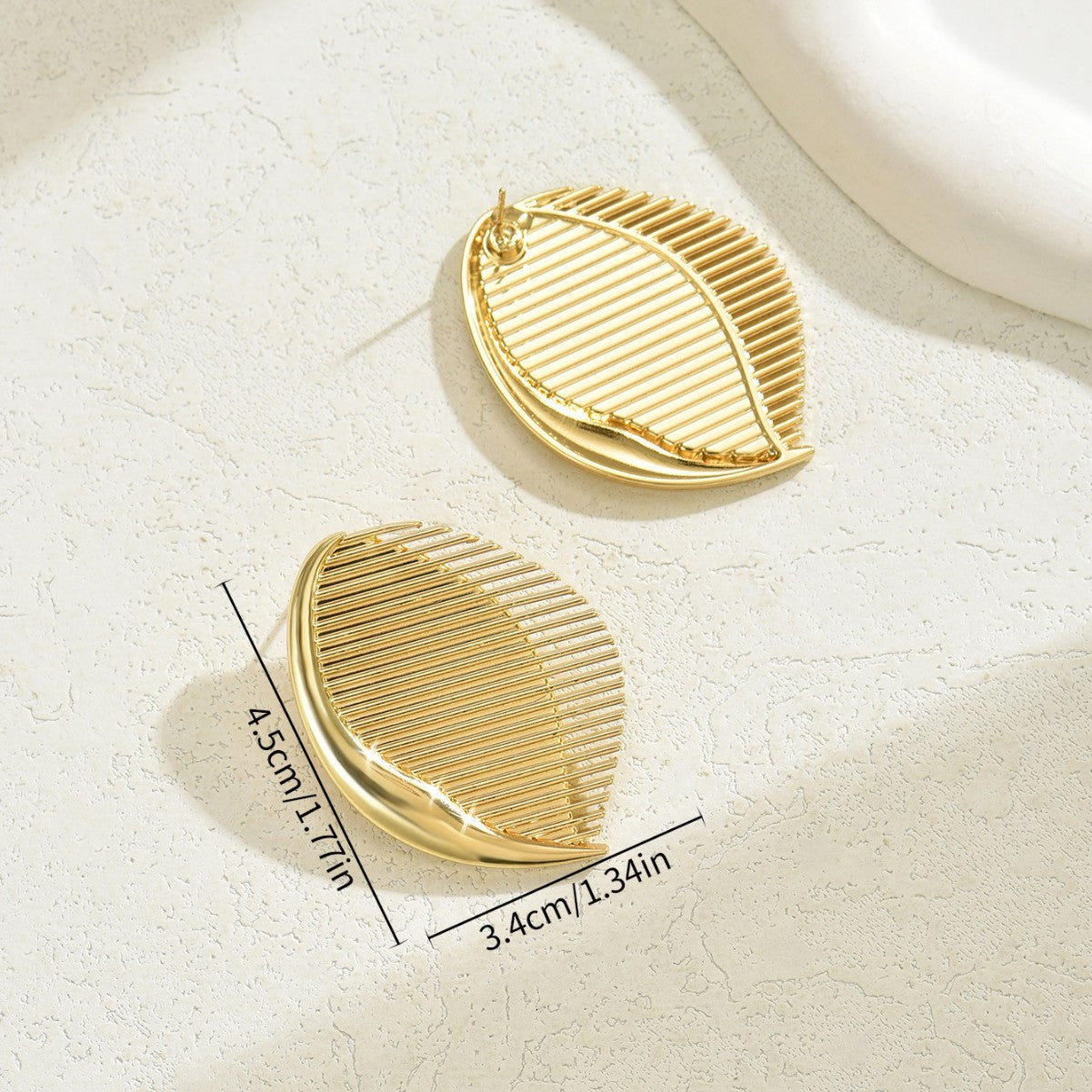 Boucles d'oreilles tendance pour femmes - Feuilles en éventail