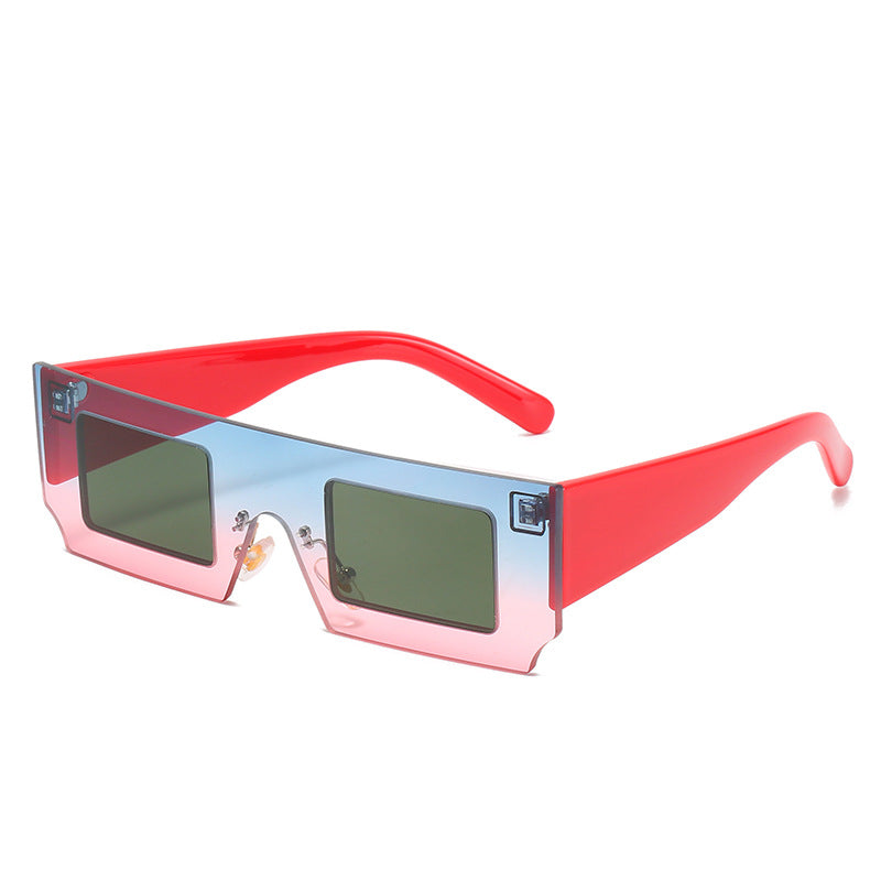 European And American Personalized Contrast Color Slice Square-rimmed Glasses