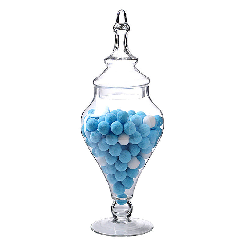 Clear Glass Decorative Candy Storage Jar