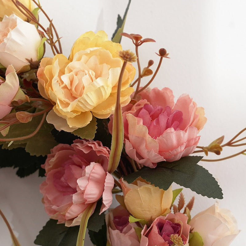 Retro Peony Small Wreath European Style Door Decoration Wall Decorations Floral Decoration Wedding
