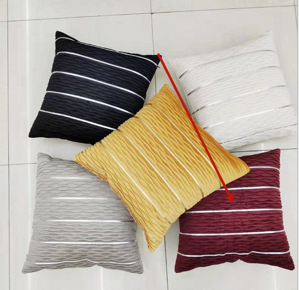 Housses de coussin à rayures en velours doux Housses de coussin Housses de coussin de canapé en flanelle de velours