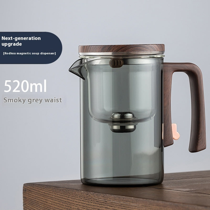 Small Waist One-click Magnetic Filter Glass Teapot