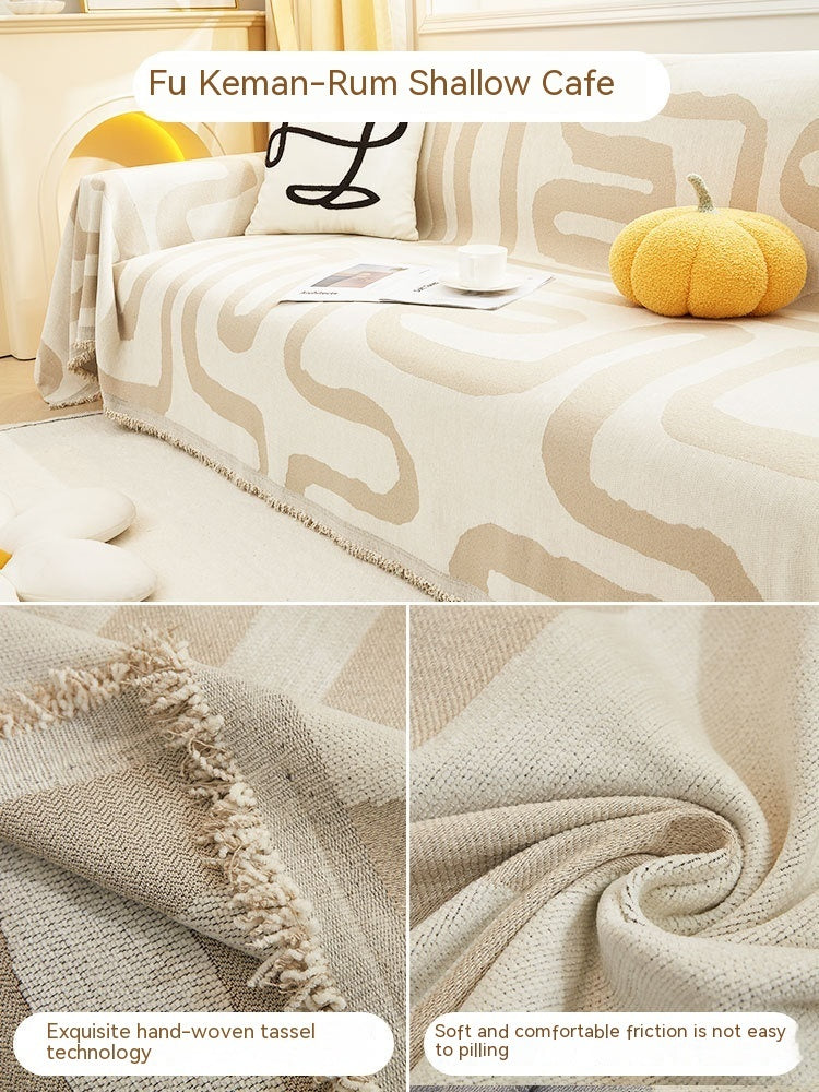Sofa Slipcover All-inclusive Chenille Anti-scratching Anti-Gray