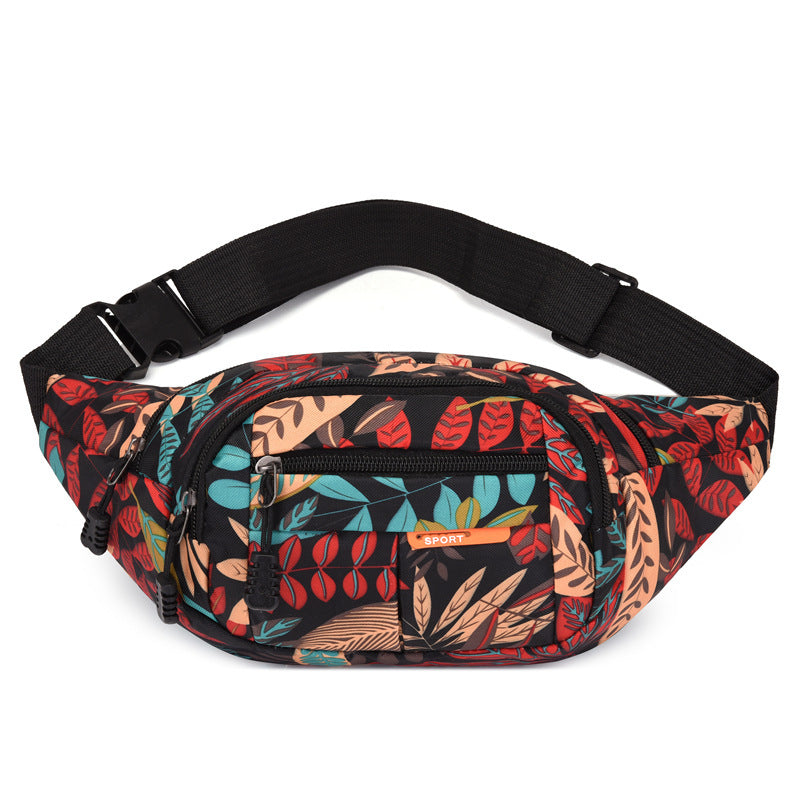 Leaves Fancy Shoulder Large Capacity Running Sports Bag Waist Bag