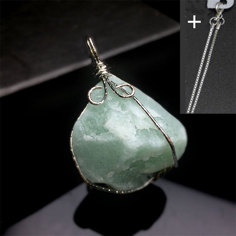 Natural Crystal Agate Rough Stone Pendant Irregular Winding