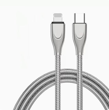 Metal Hose Data Cable Anti-break Durable Zinc Alloy Flash Filling