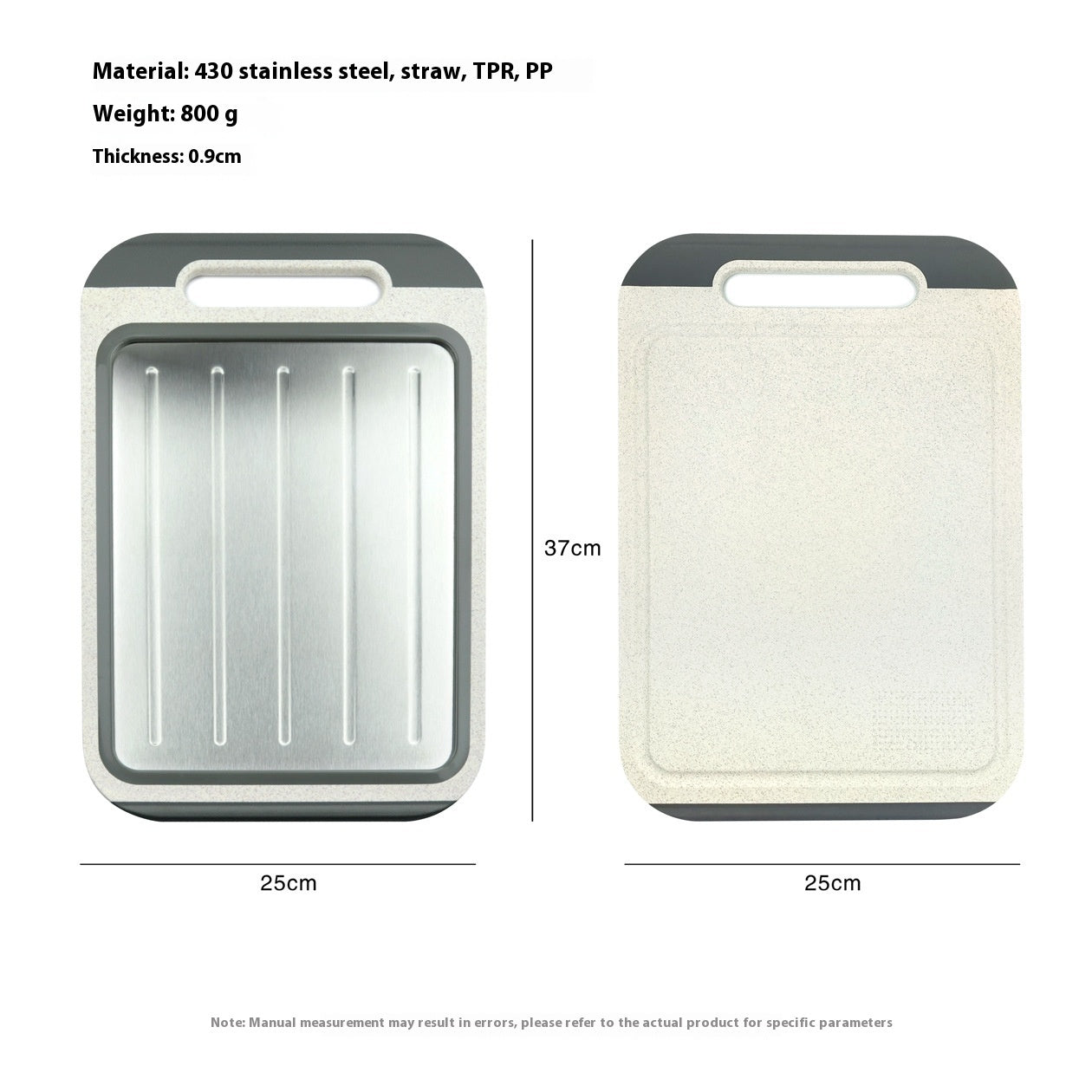 304 Stainless Steel Cutting Board Double-sided Available