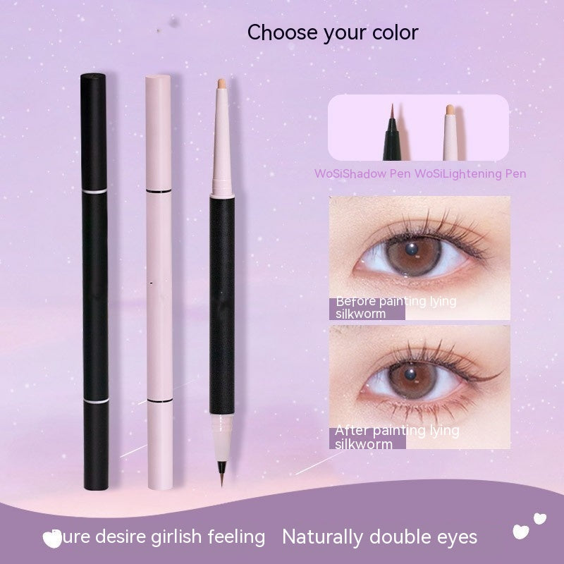 Double-headed Eye Shadow Pen High-gloss Brightening Double-effect Three-dimensional Eyeliner