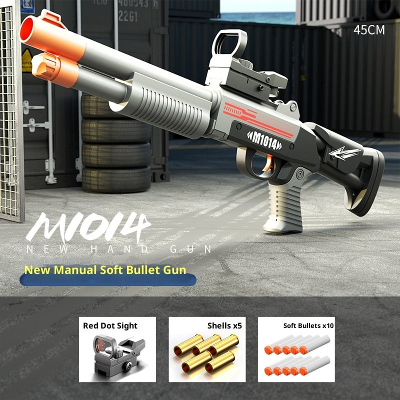 Children's Folding Throw Shell XM1014 Soft Bullet Gun Manual Launch Toy Gun