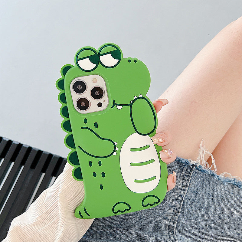 Green Cartoon Cute Soft Silicone Full Cover Phone Case