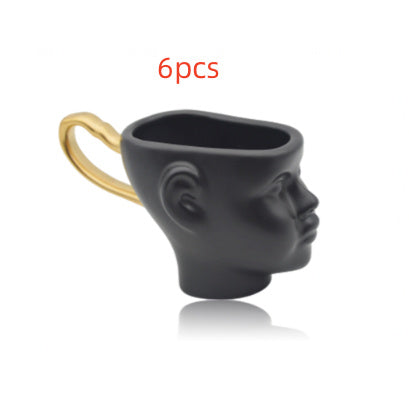Nordic Style Personality Creative Face Mug Couple Ceramic Coffee Cup Milk Tea Cup Doll Doll Head Coffee Cup