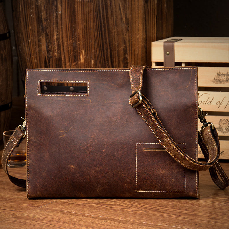 Sac à main décontracté en cuir sac bandoulière messager Crazy Horse