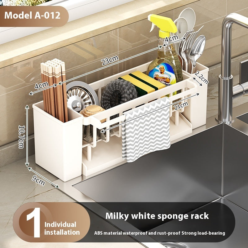 Multifunctional Sink Sponge Draining Rack Countertop Organizer Storage Rack