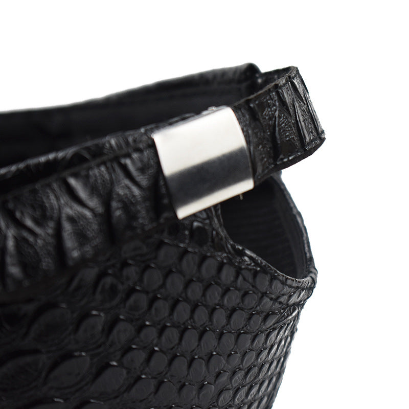 Women's Autumn And Winter Pu Leather Snakeskin Pattern Sunshade Baseball Cap