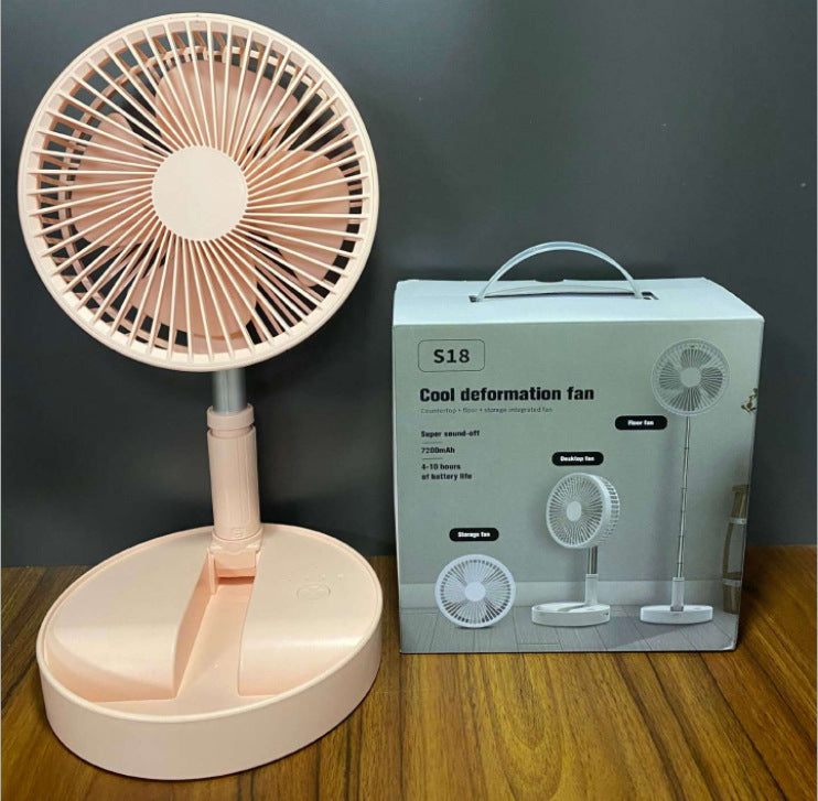 Usb Charging Portable Folding Lever Telescopic Floor Fan