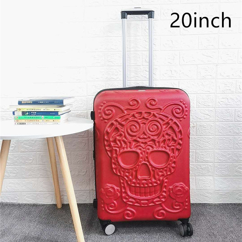 Skull Scratch-resistant Frosted Trolley Case