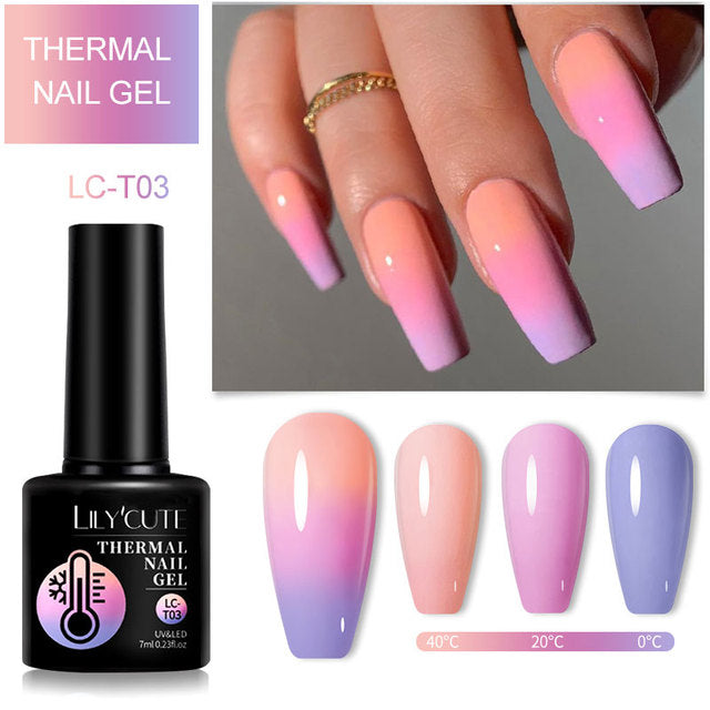 Color Changing Thermal Gel Nail Polish Winter Purpl