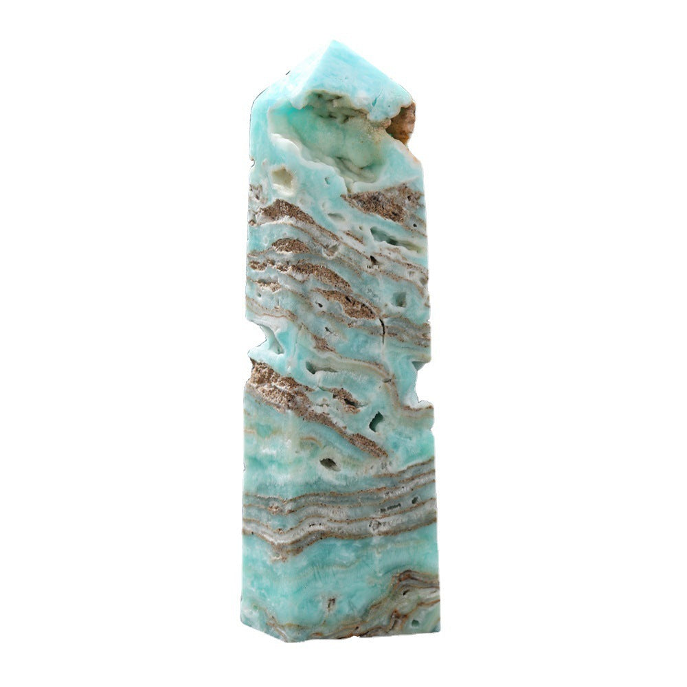 Hand-polished Single-pointed Quadrangular Prism Decorative Ornament