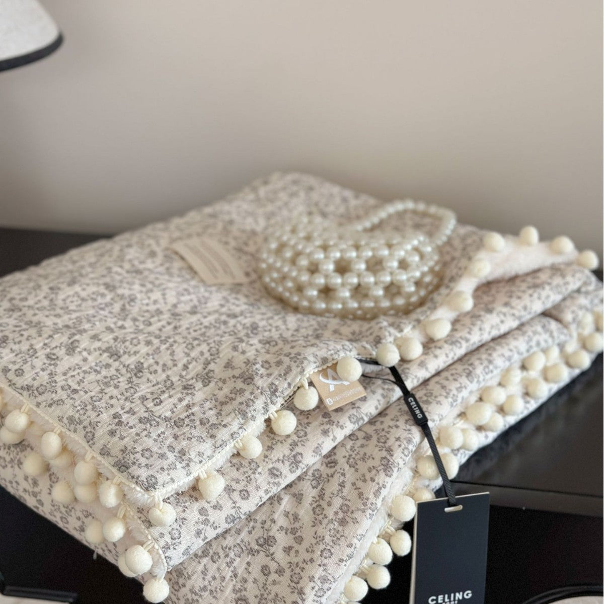 Fleece Blanket Light Luxury Ins Crepe Cotton Multi-functional Small Blanket Office Nap Blanket Shawl Cover Blanket