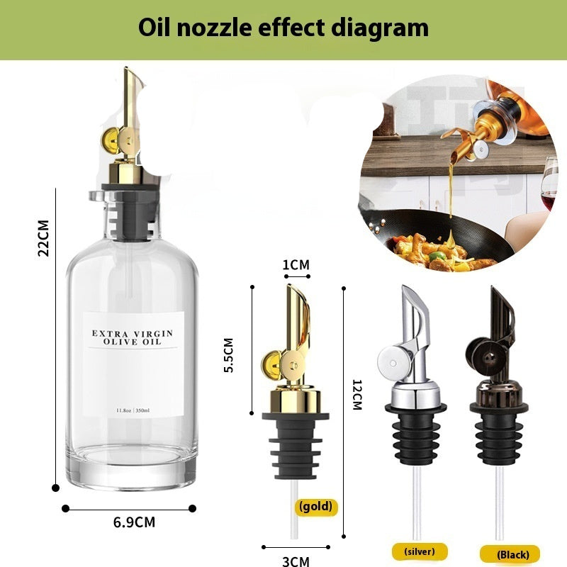Glass Oil Bottle Non-hanging Olive Oil Pot Kitchen Food Grade Glass Oil Pot Set Box
