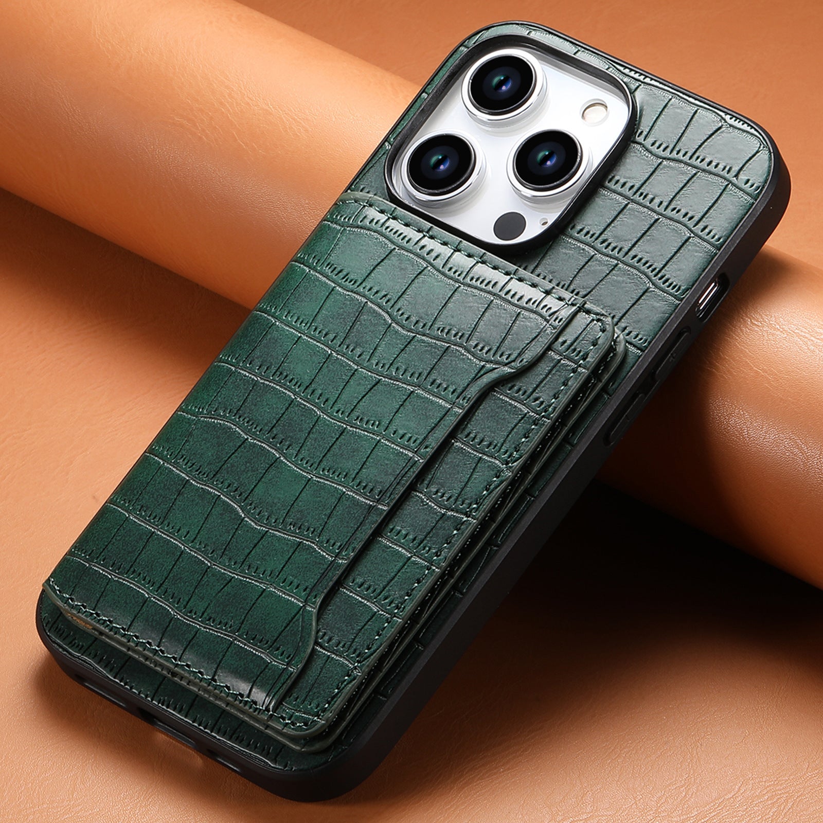 Étui de téléphone en cuir avec motif cartes
