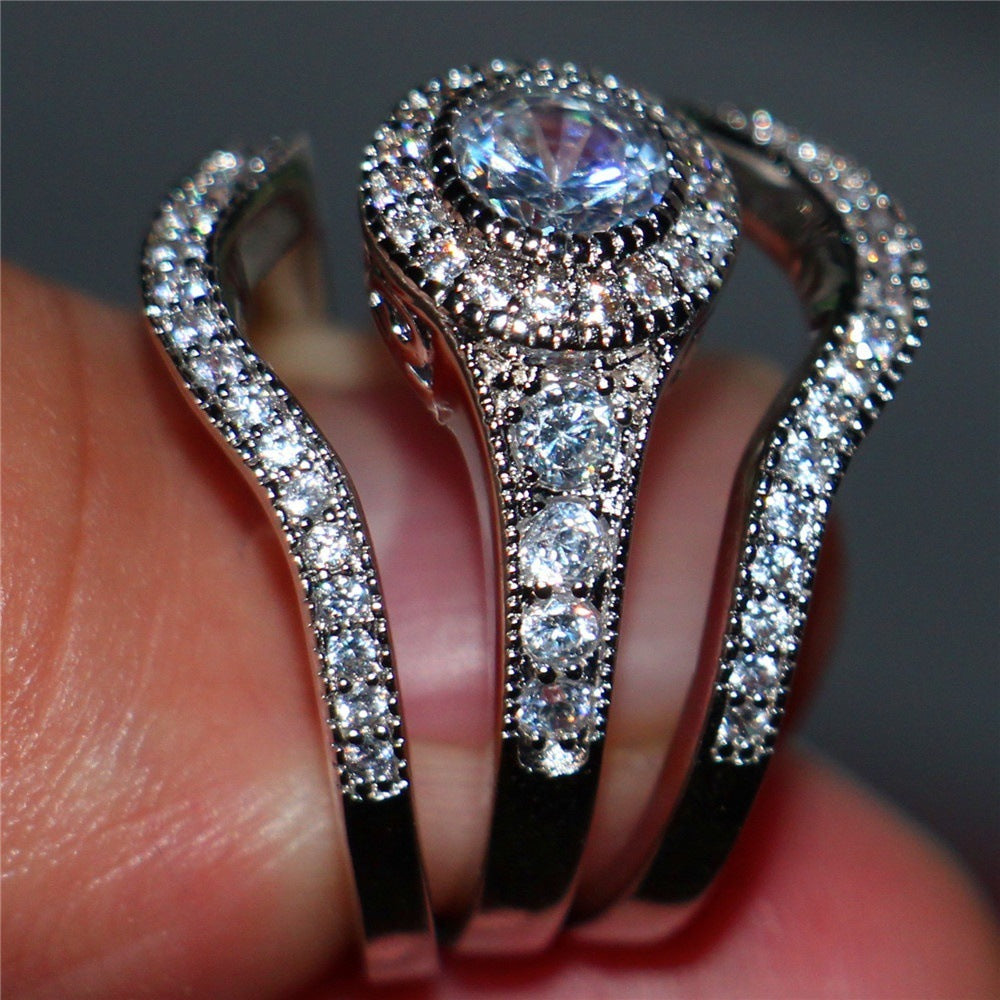 Women's Fashion Brass Couple Ring Set