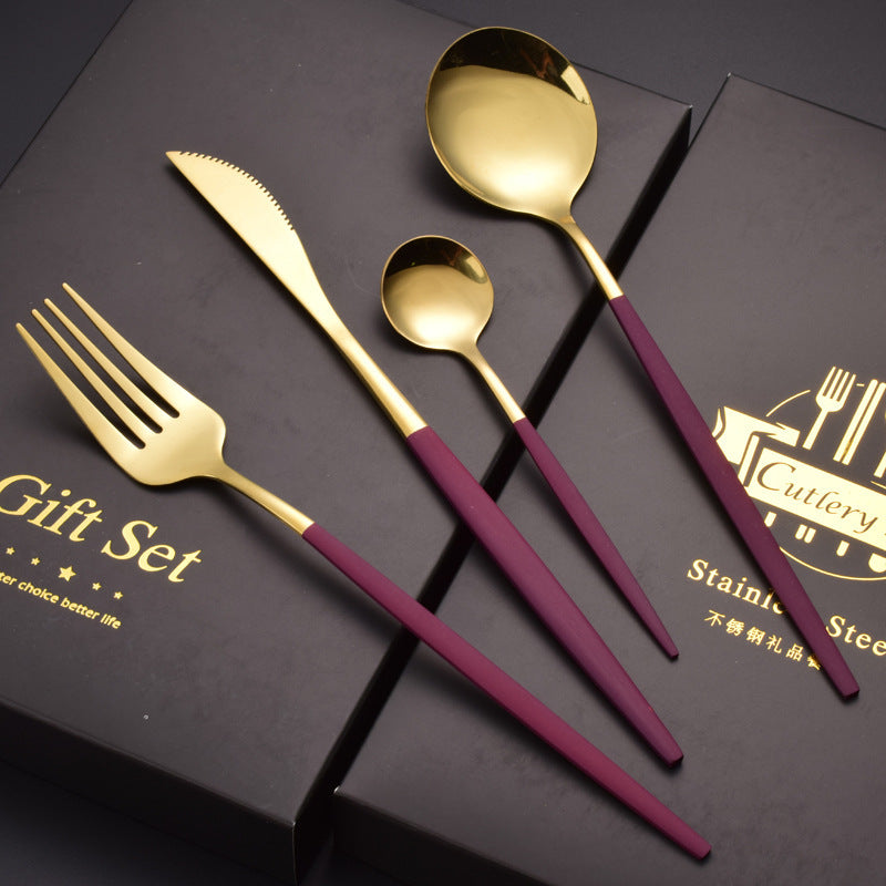 Four-piece Stainless Steel Western Knife Fork And Spoon