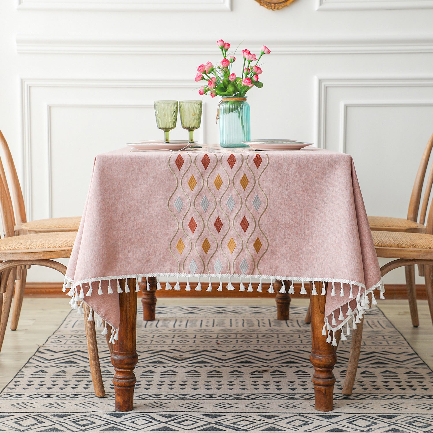 Cotton And Linen Simple Rectangular Dining Table Cloth
