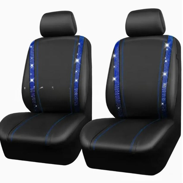Car Diamond Stereo Rhinestone Non-slip Universal PVC Waterproof Seat Cover