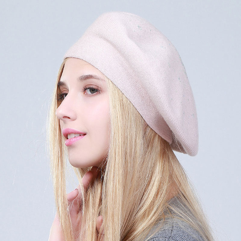 Solid Color Versatile Sequin Knit Bud Hat