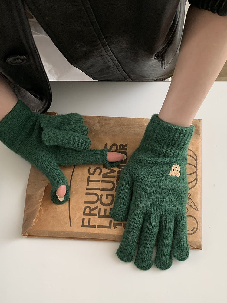 Warm Fingerless Knitting Wool Gloves