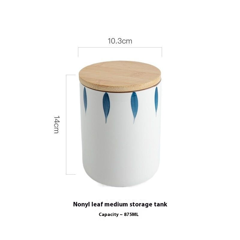 Sealed Jar Ceramic With Lid Kitchen Storage Cereals Food Storage Jar