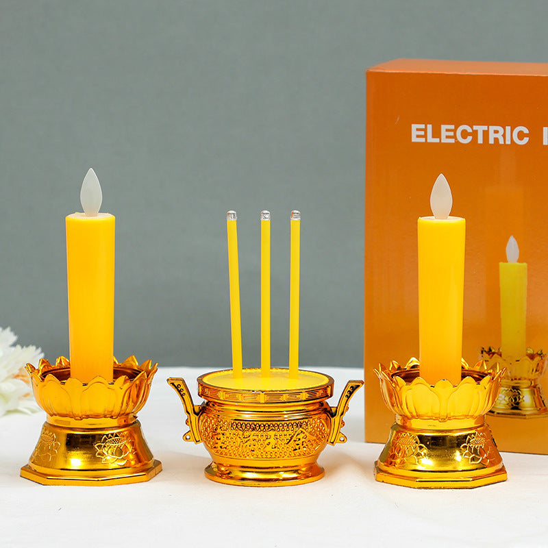 Simulation Long Brush Holder Candle Light Go To The Grave To Worship Buddha